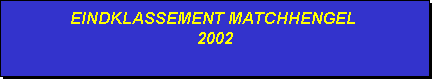 Tekstvak: EINDKLASSEMENT MATCHHENGEL
 2002
