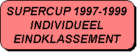 Afgeronde rechthoek: SUPERCUP 1997-1999
INDIVIDUEEL 
EINDKLASSEMENT 