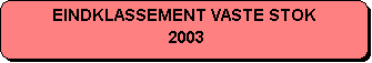 Afgeronde rechthoek: EINDKLASSEMENT VASTE STOK
 2003